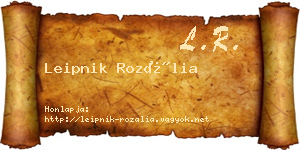 Leipnik Rozália névjegykártya